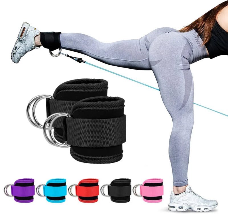 Straps para Tornozelo de Academia com Duplo D-Ring PowerGrip