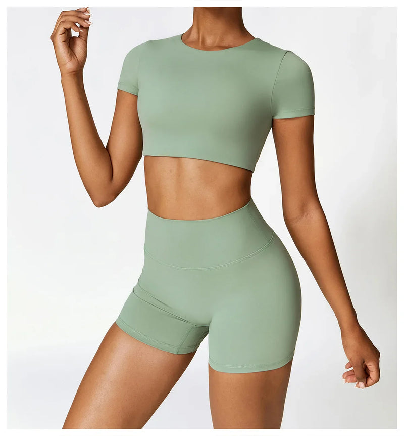 Conjunto de Yoga 2 Peças Sem Costura Feminino UltraFit